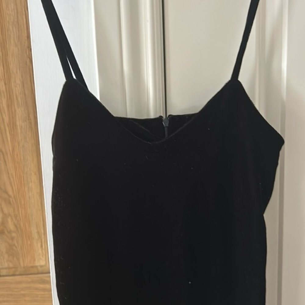 Pixie Market Black Crushed Velvet Mini Black Dress Extra Small Lbd — image 3 of 8